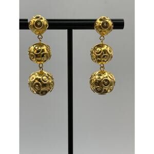 Portuguese Gold Plated Sterling Silver Viana Conta Earrings